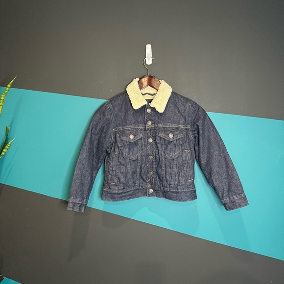 GAP Denim Jacket Sherpa Western stich size Small - Picture 2 of 13